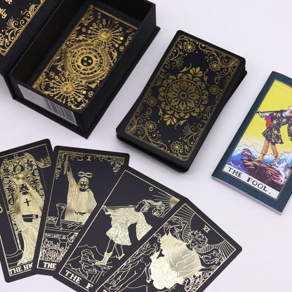 Gold Foil Tarot Set with Book - Gift Box – detail view