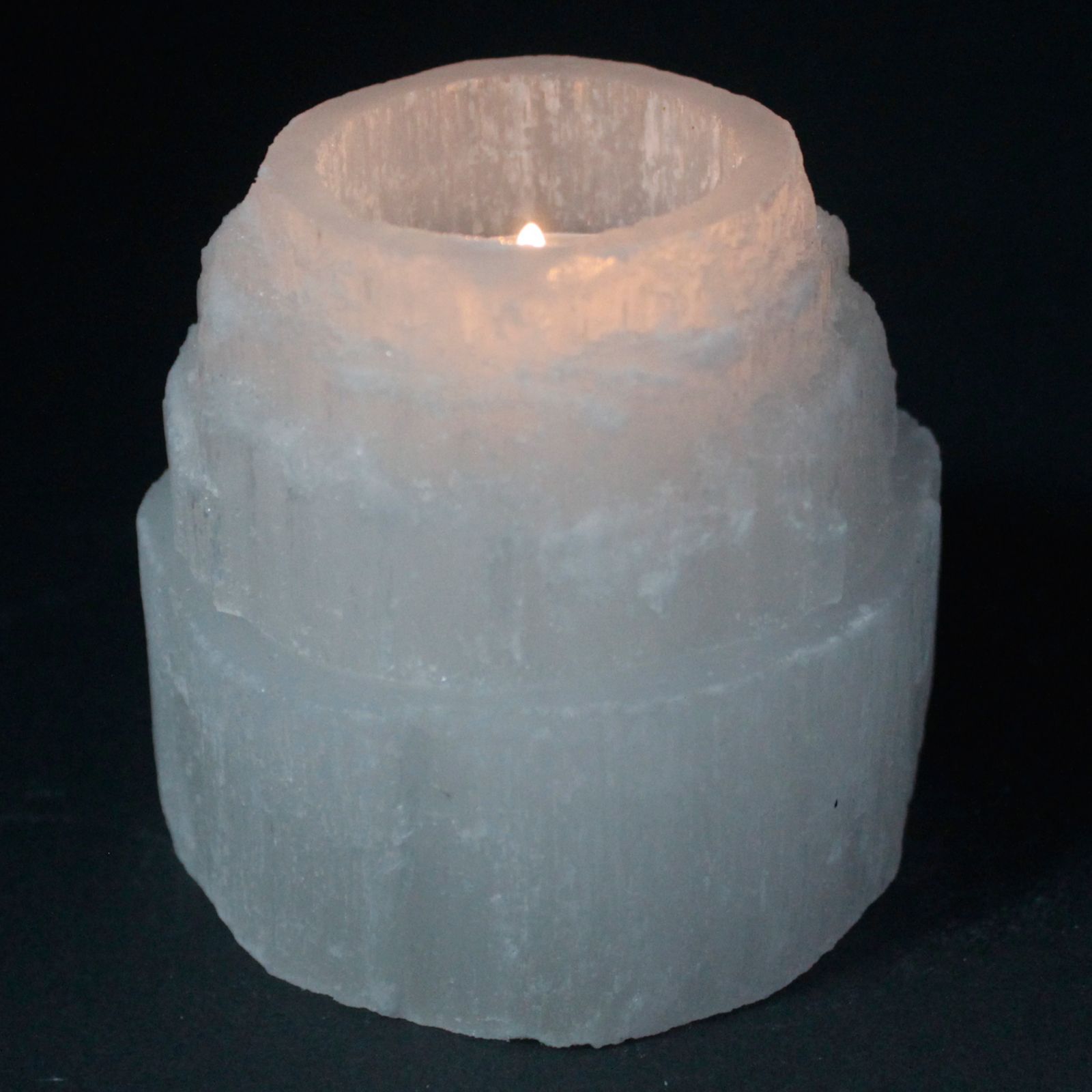 Selenite Mountain Top Candle Holder - 8 cm | Auro & Co