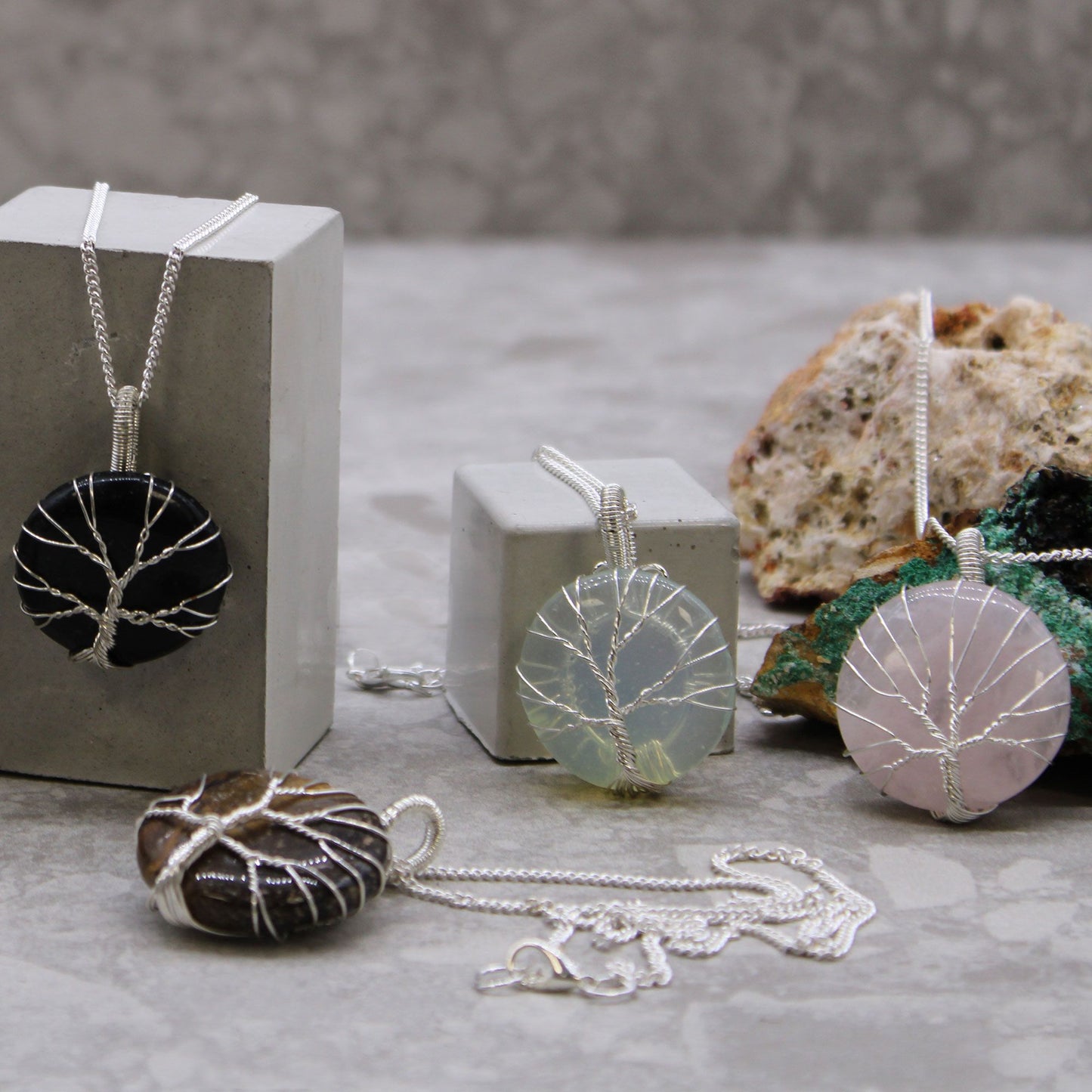 Tree of Life Gemstone Necklace - Opalite – lifestyle shot
