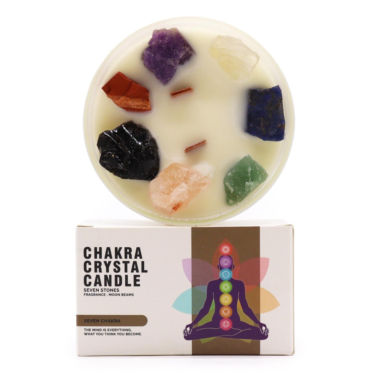 Seven Chakra Crystal Candle - Complete Energy Alignment (Large)