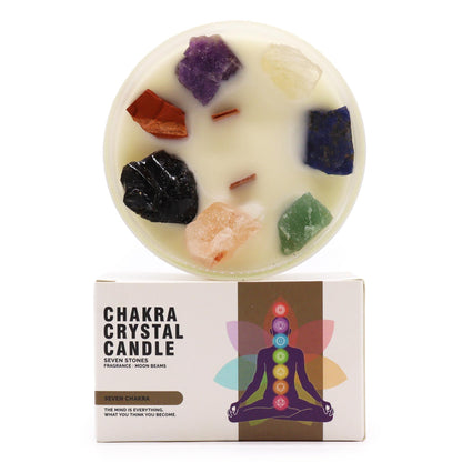 Seven Chakra Crystal Candle - Complete Energy Alignment (Large)