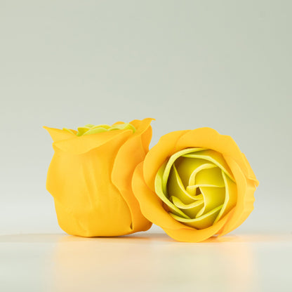 Spring Roses Soap Flower Heart Box, Yellow, Set of 3