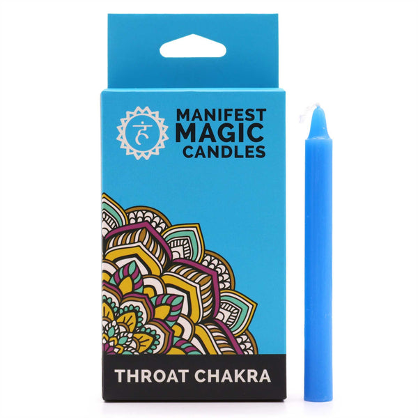 Manifest Magic Candles (pack of 12) - Blue - Throat Chakra | Auro & Co