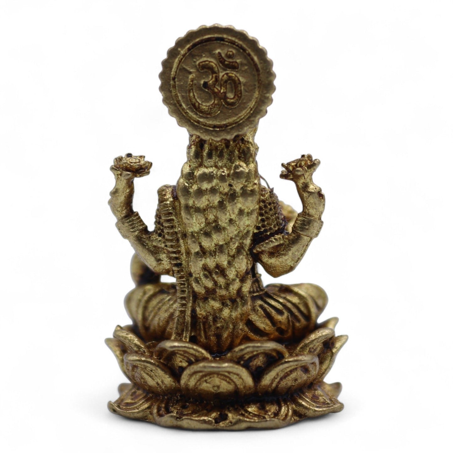 Sacred Prosperity Brass Laxmi Mini Statue – 30mm – detail view