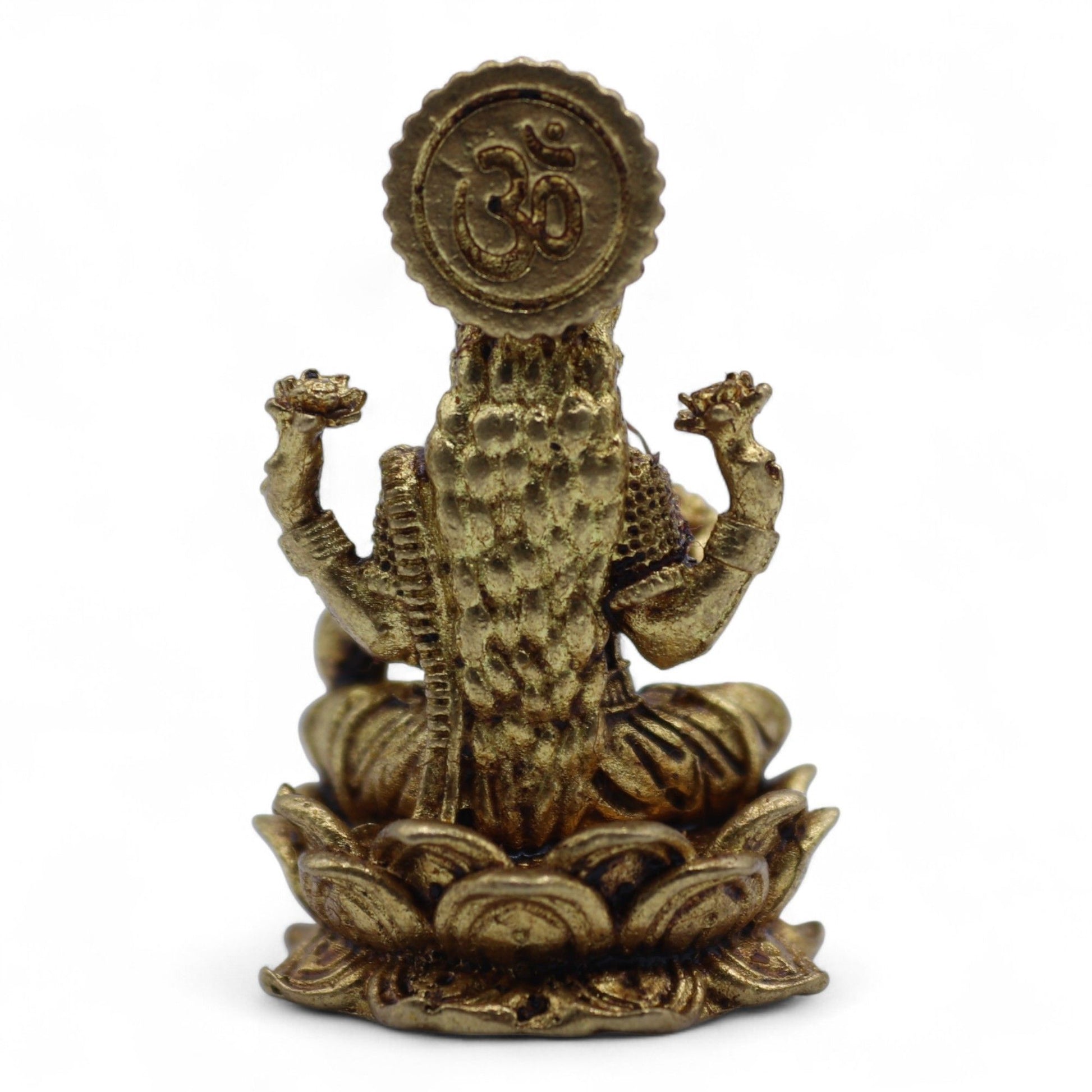 Sacred Prosperity Brass Laxmi Mini Statue – 30mm – detail view