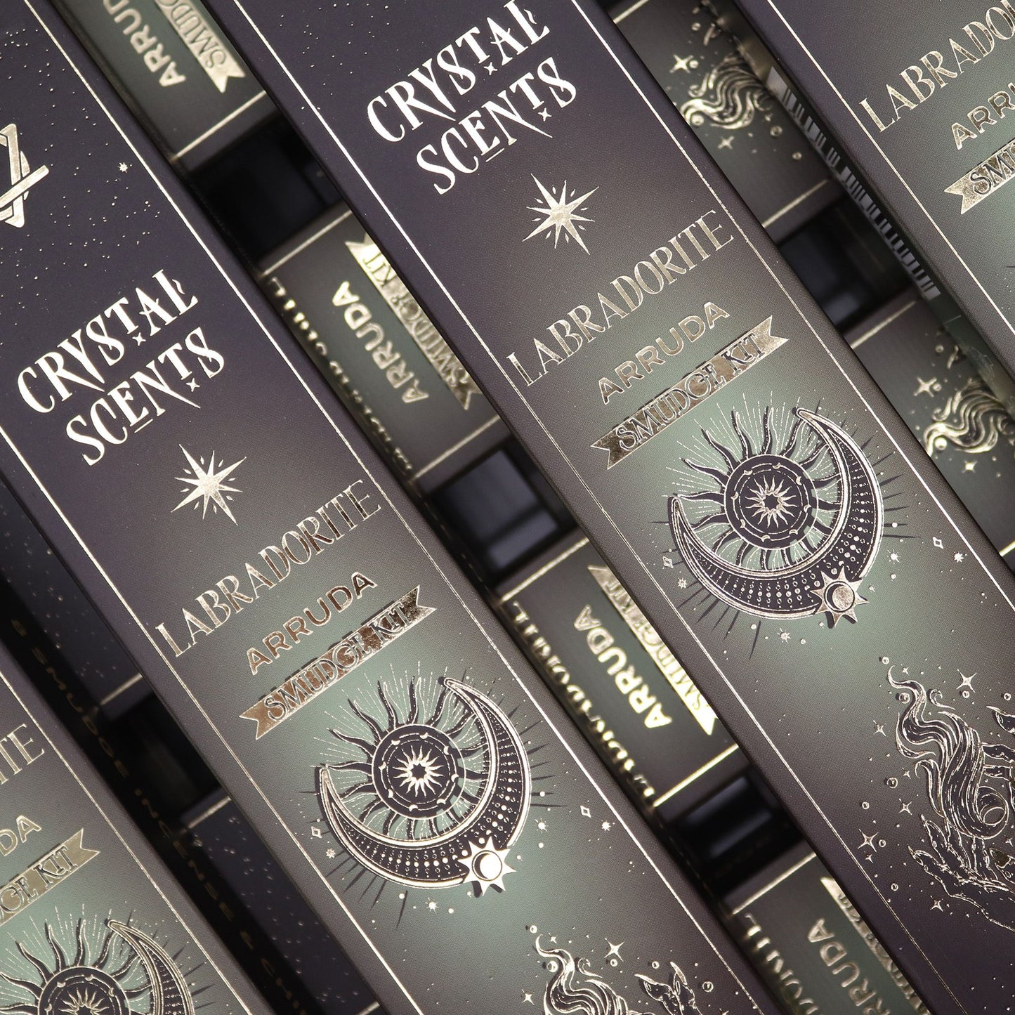 Labradorite Crystal Scents Smudge Incense - Arruda – lifestyle shot