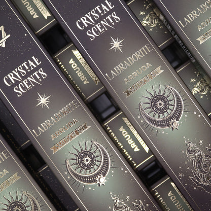 Labradorite Crystal Scents Smudge Incense - Arruda – lifestyle shot