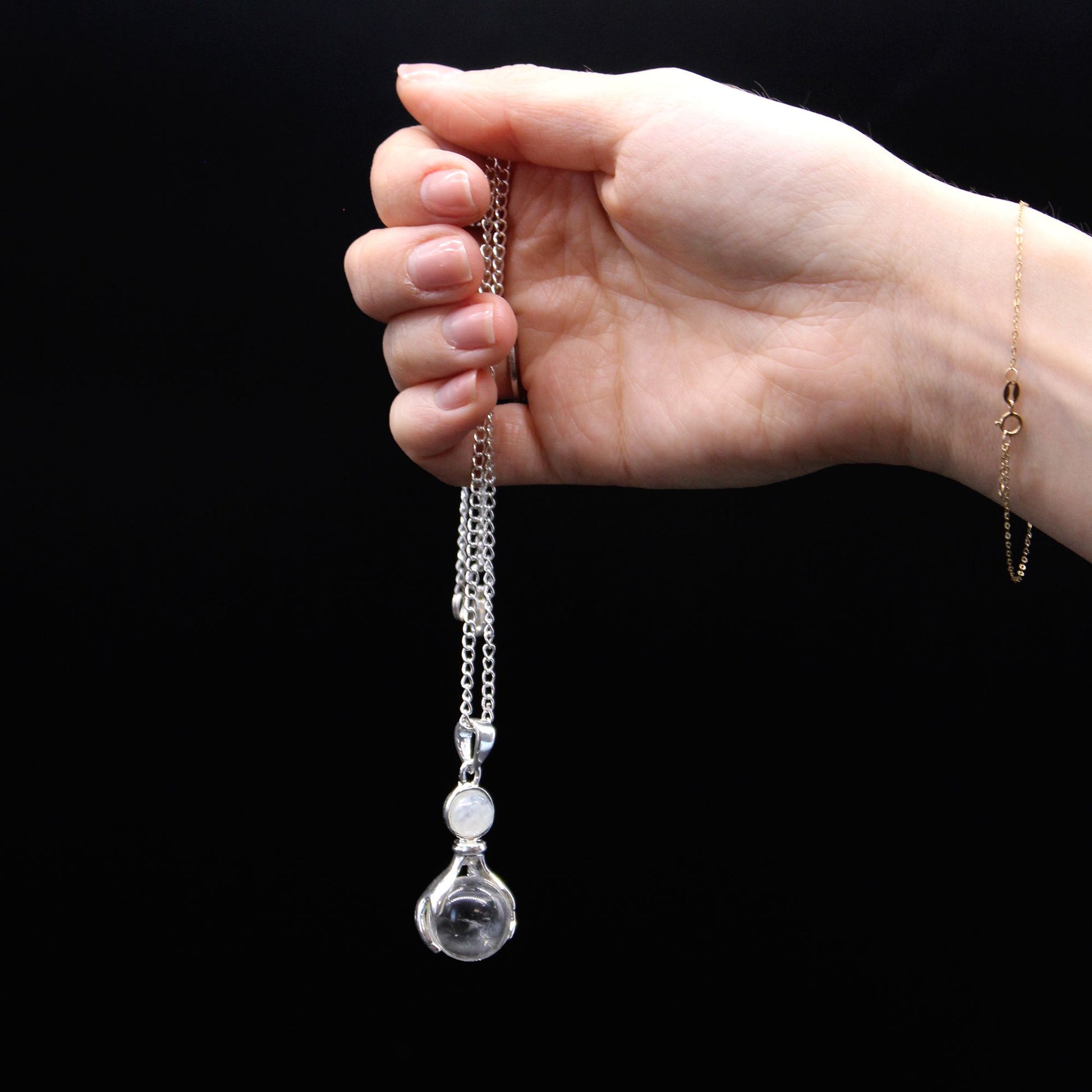 Gemstone Healing Hands Pendant - Rose Quartz – lifestyle shot