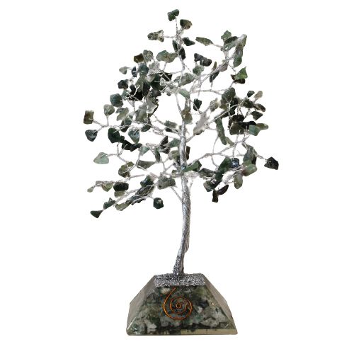Gemstone Tree with Organite Base - 160 Stone - Moss Agate | Auro & Co