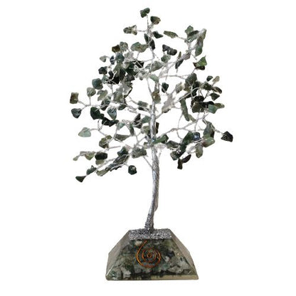 Gemstone Tree with Organite Base - 160 Stone - Moss Agate | Auro & Co