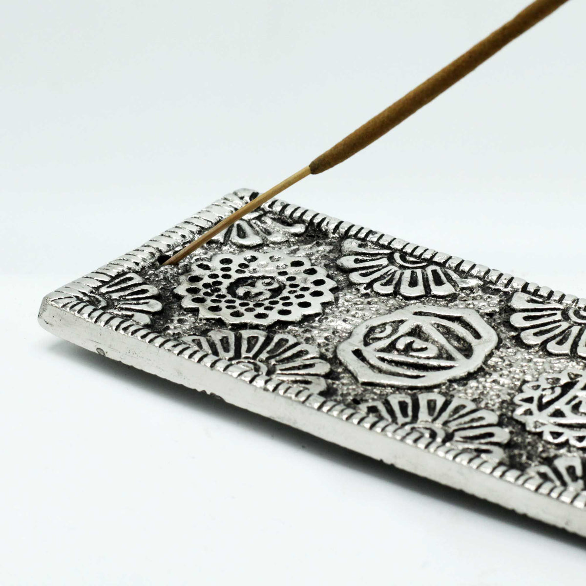 Chakra Incense Holder - Polished Aluminium, 23cm