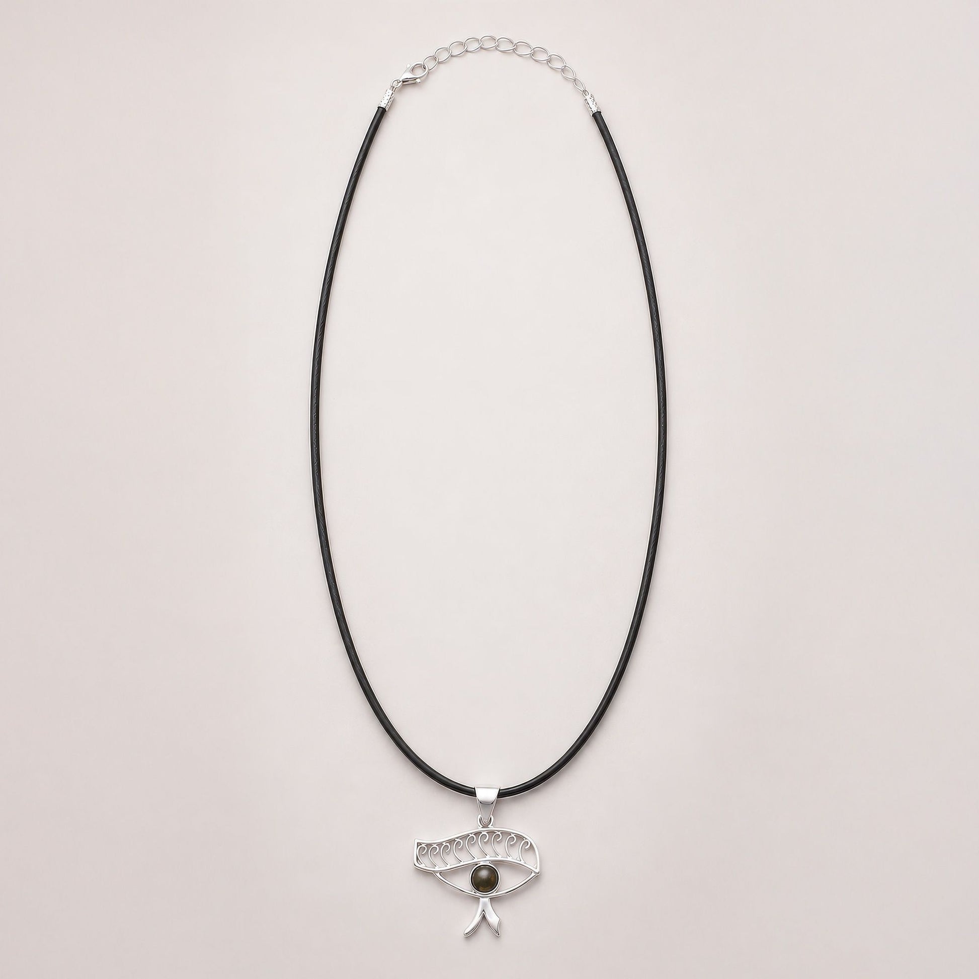 Indian Devotional Pendant - Silver Plated (45cm Cord)- Cleopatra Eye - Iolite | Auro & Co