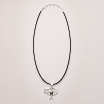 Indian Devotional Pendant - Silver Plated (45cm Cord)- Cleopatra Eye - Iolite | Auro & Co