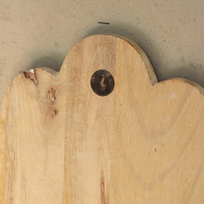 Hamsa Wall Plaque, Whitewashed Mango Wood, 52 x 39cm