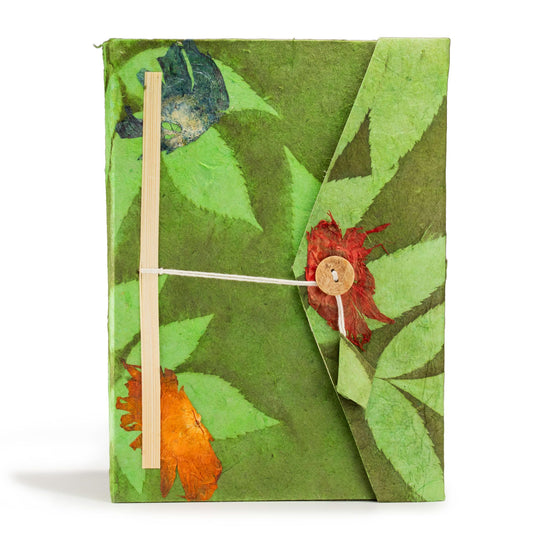 Moss Green Lokta Notebook, Large