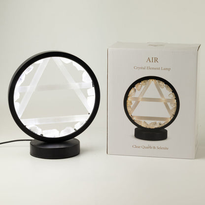 Air Gemstone Halo Lamp, Clear Quartz and Selenite