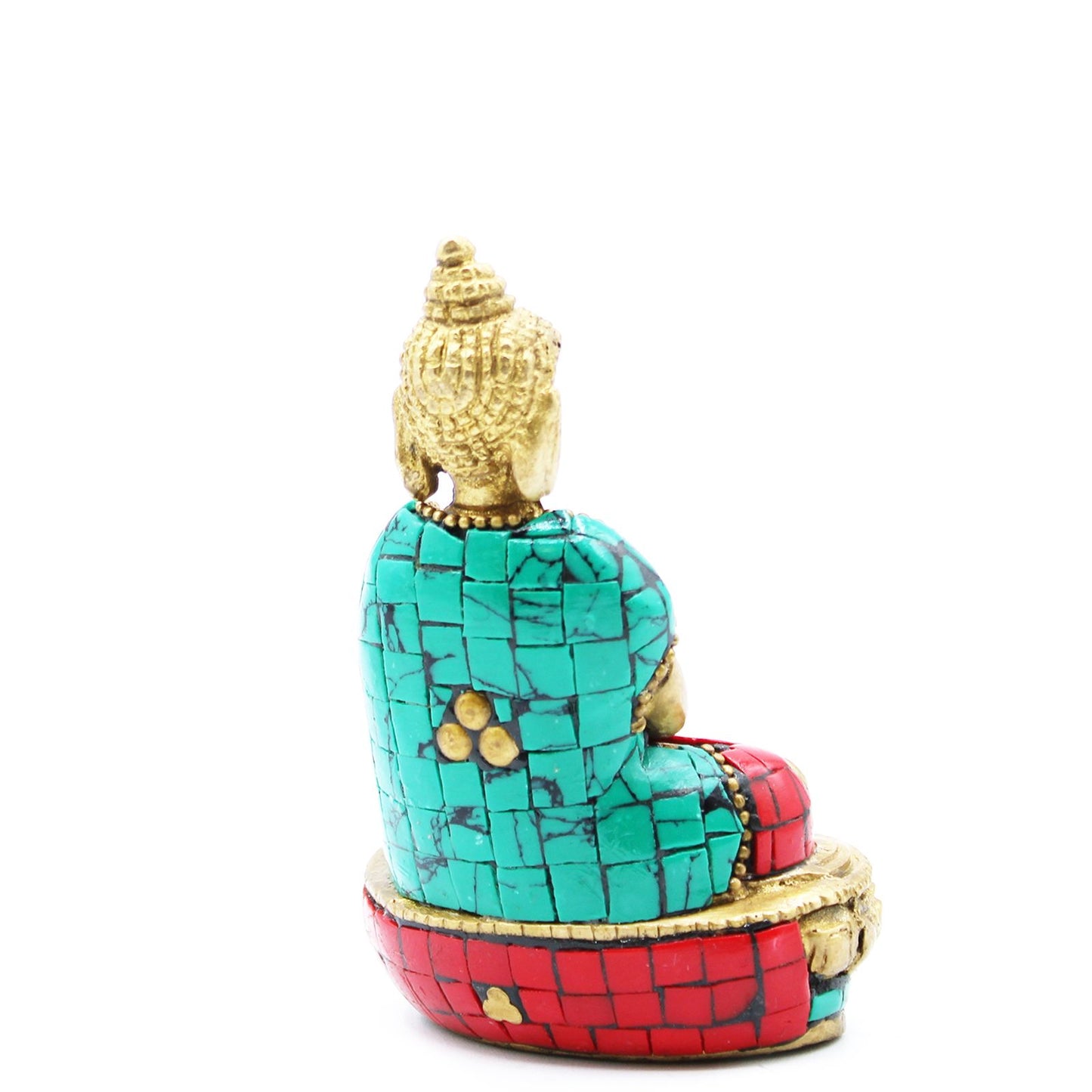 Inlaid Brass Buddha Statue