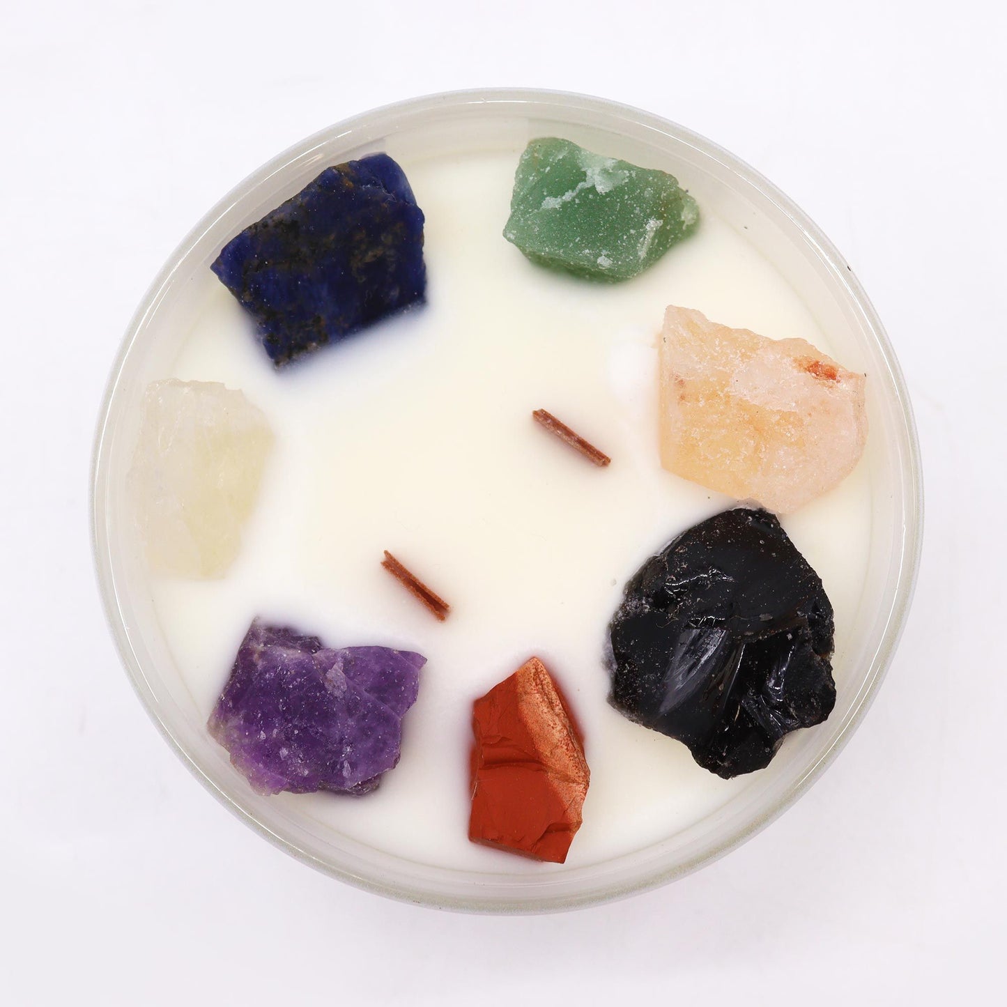 Seven Chakra Crystal Candle - Complete Energy Alignment (Large)