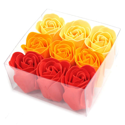 Set of 9 Soap Flower Box - Peach Roses – lifestyle shot