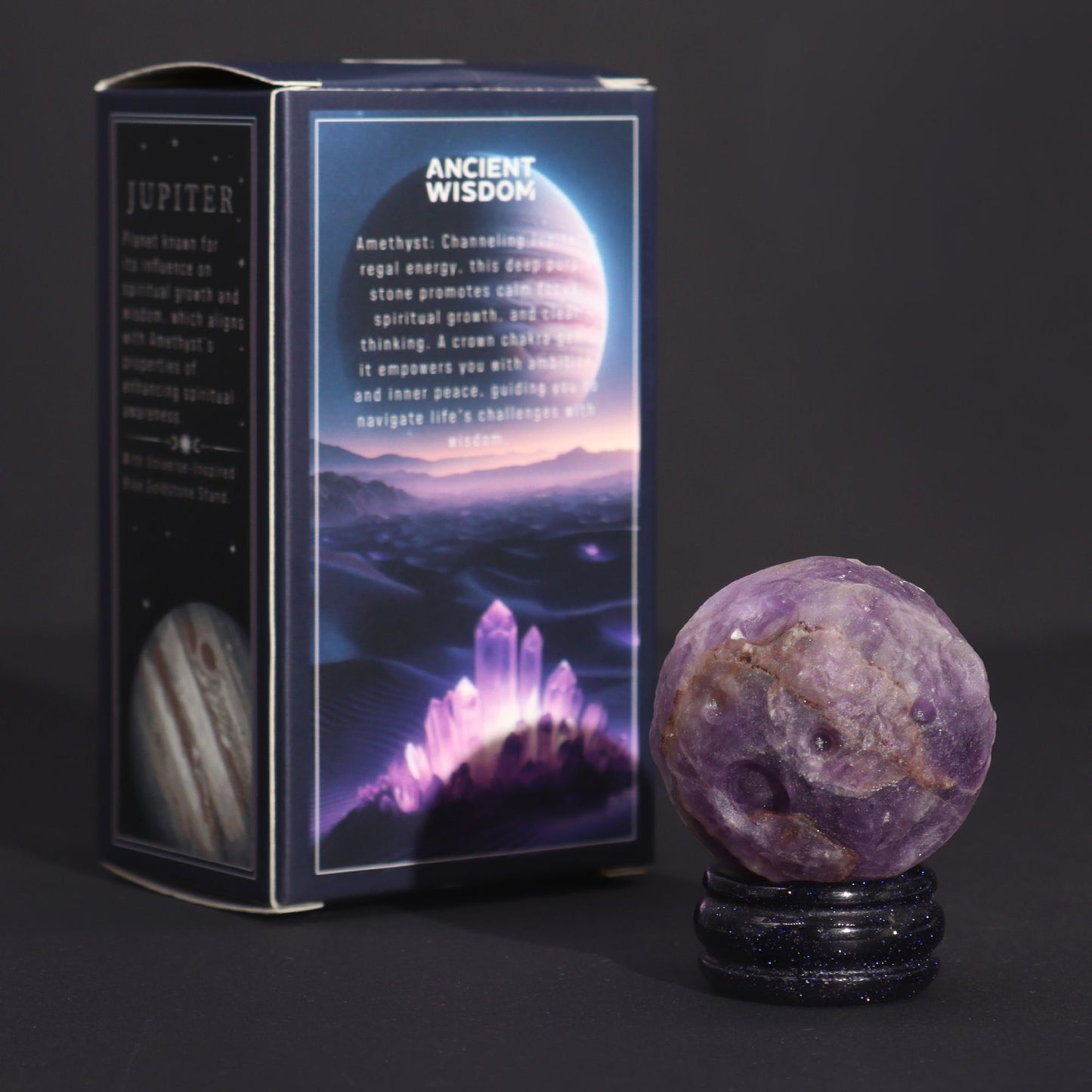 Ametyst Planet on a Sola Goldstone Stand (JUPITER) – packaging