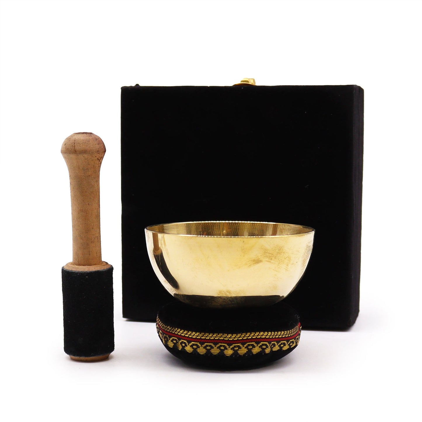 Brass Singing Bowl Gift Set - 9cm – detail view