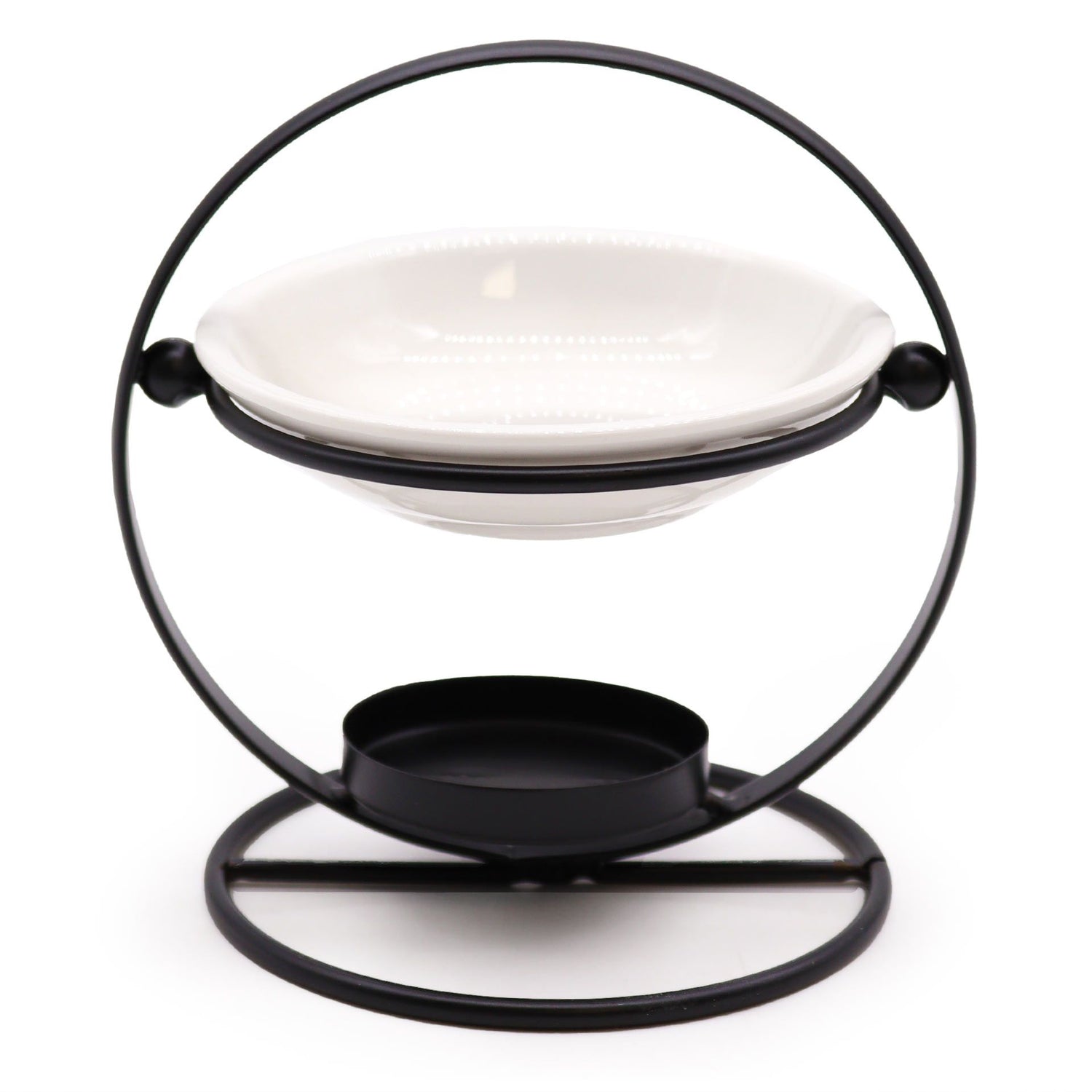 Orbis Calm Oil Burner – Ceramic Bowl with Round Metal Stand | Auro & Co