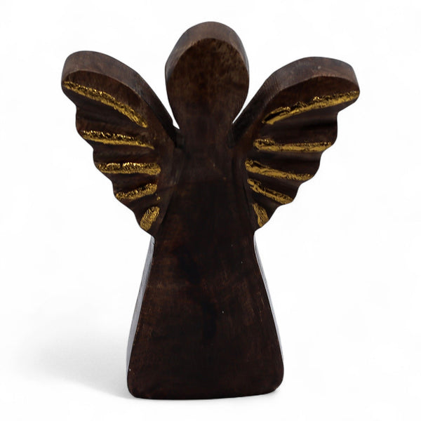 Small Mango Wood Angel - Gold Decor | Auro & Co