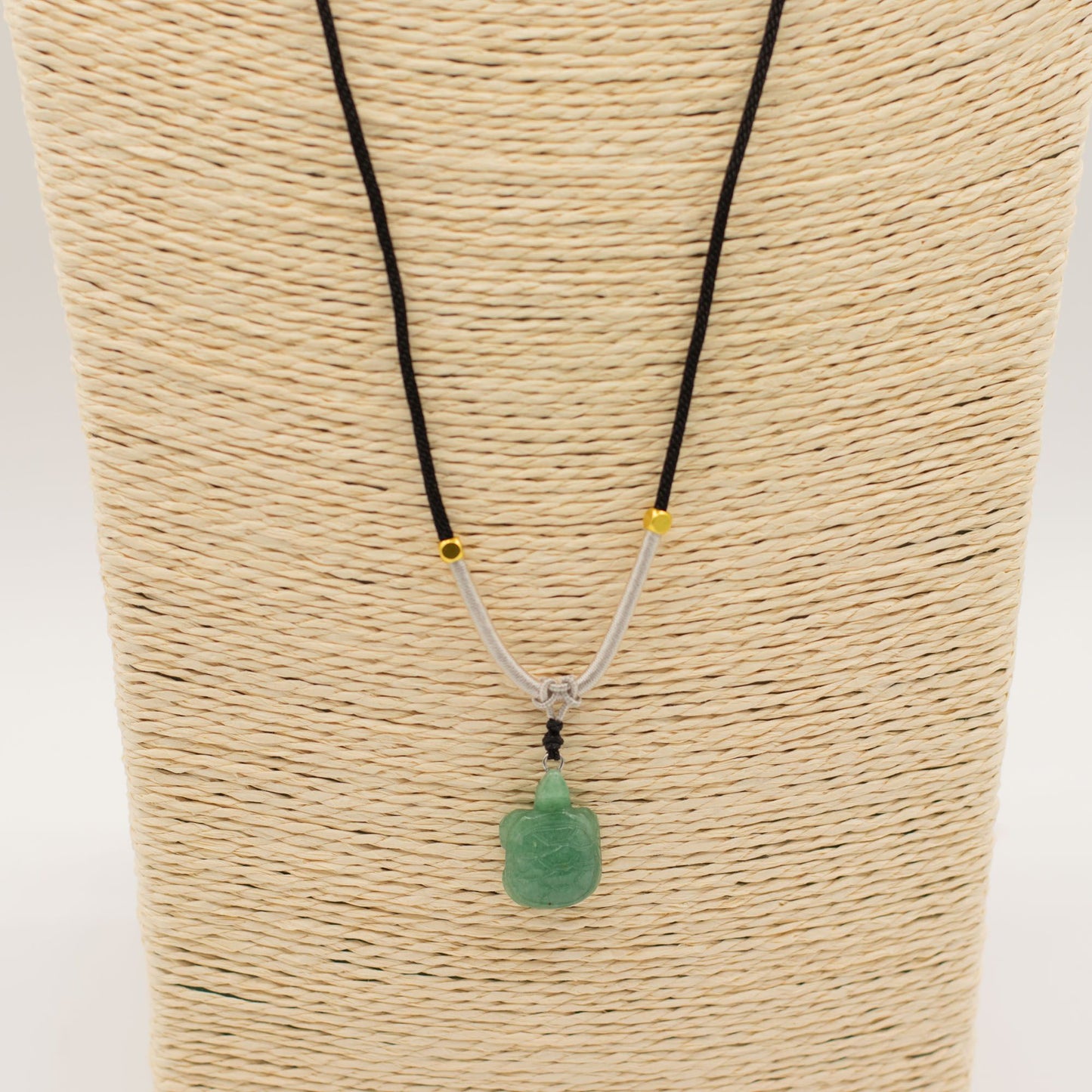 Cord Necklace Gemstone Pendant - Jade Turtle – lifestyle shot