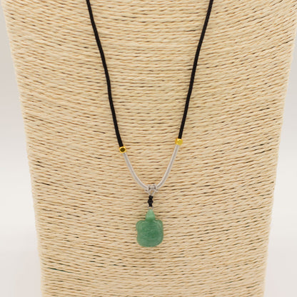Cord Necklace Gemstone Pendant - Jade Turtle – lifestyle shot