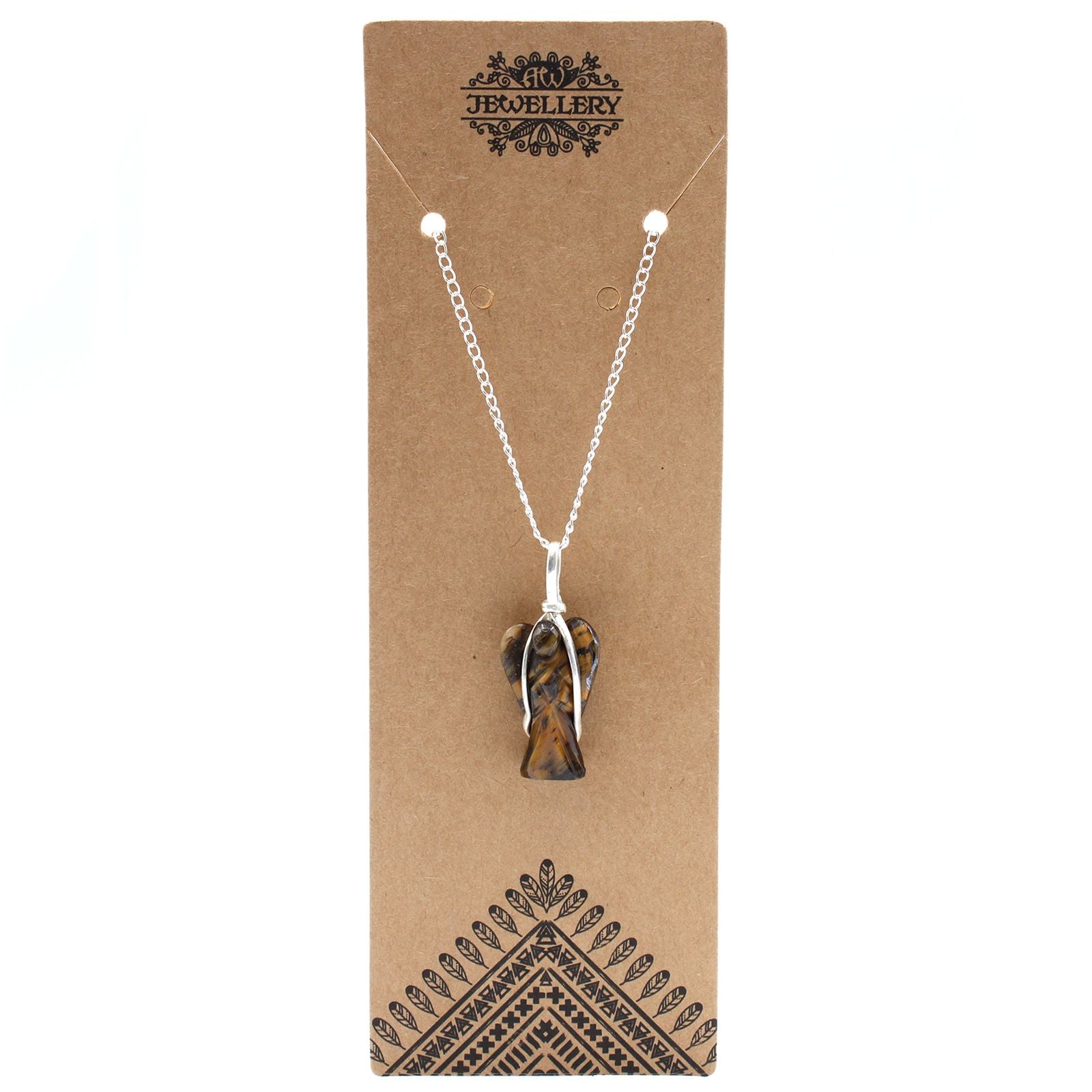 Gemstone Guardian Angel Pendant - Tiger Eye – detail view