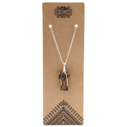 Gemstone Guardian Angel Pendant - Tiger Eye – detail view