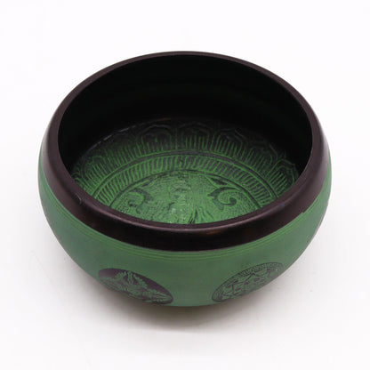 Earth Powder Singing Bowl - Mandala Buddha - 16cm – detail view
