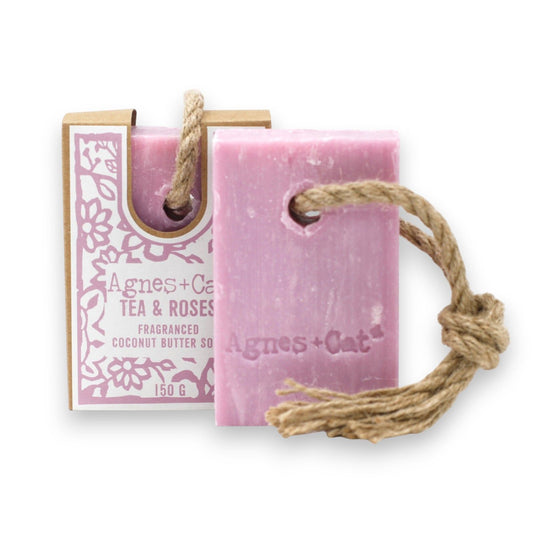 Tea & Roses Soap on a Rope - Agnes + Cat