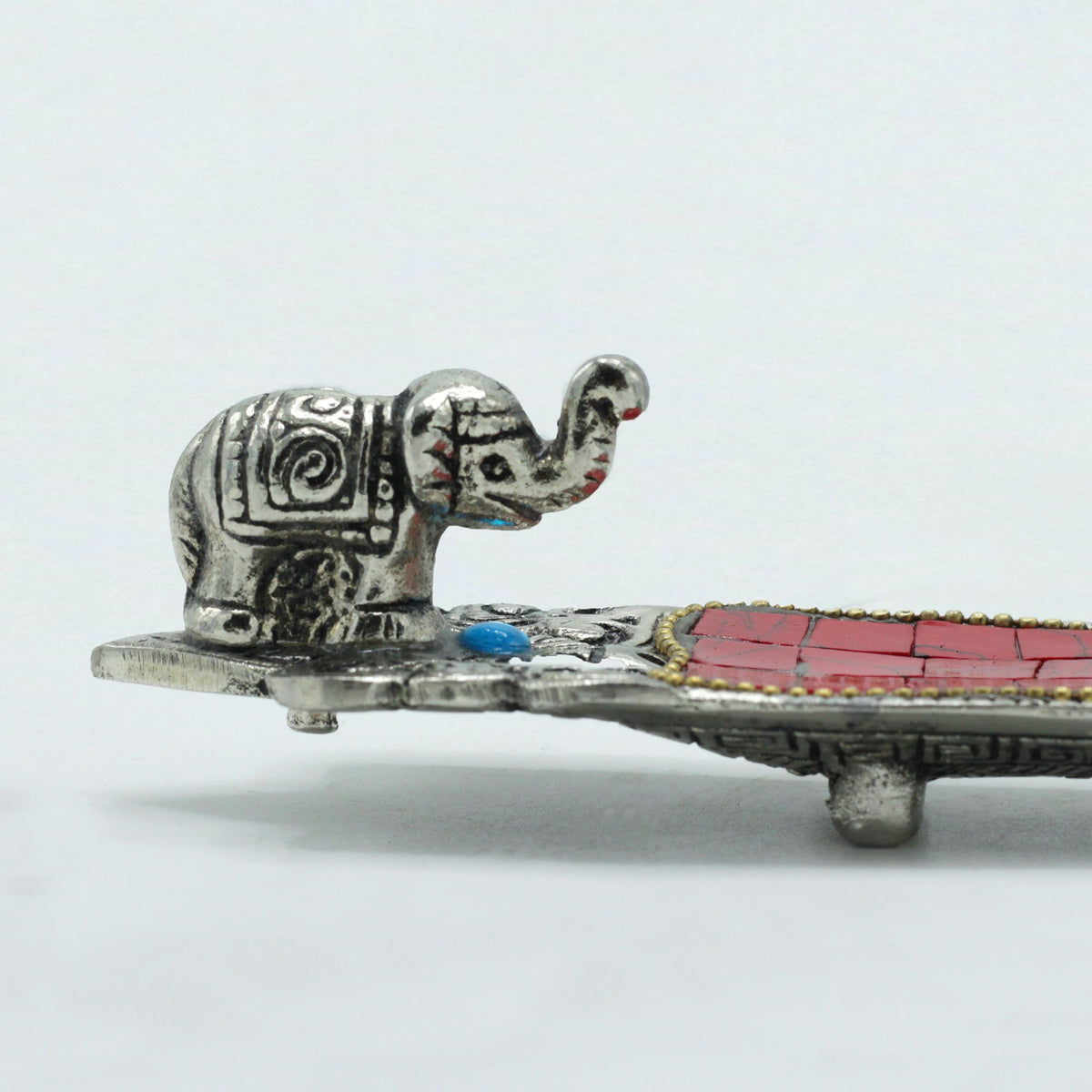 Elephant Ceramic Mosaic Incense Holder - Long
