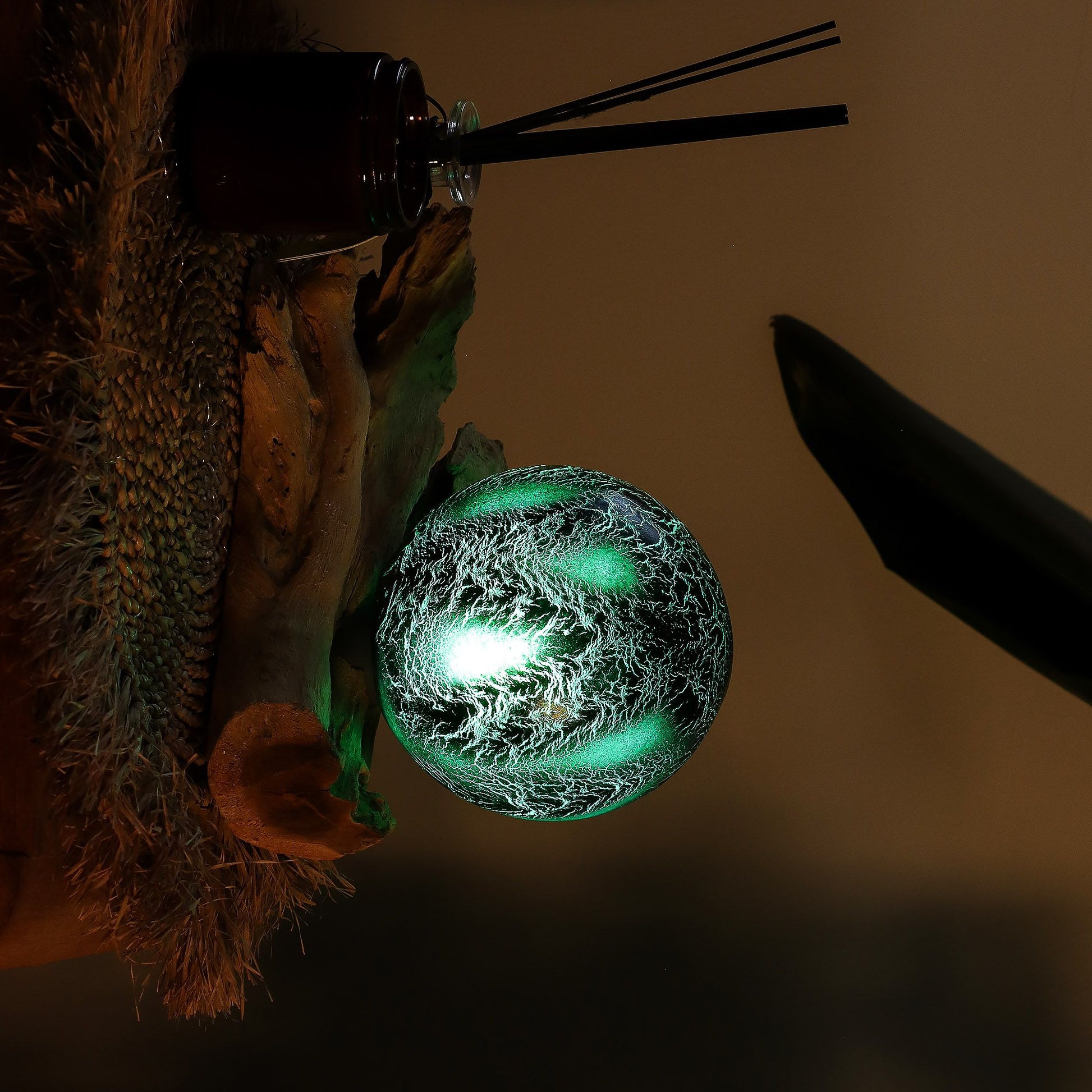 DriftGlow Lamp Emerald Crackle Shade – product image 7