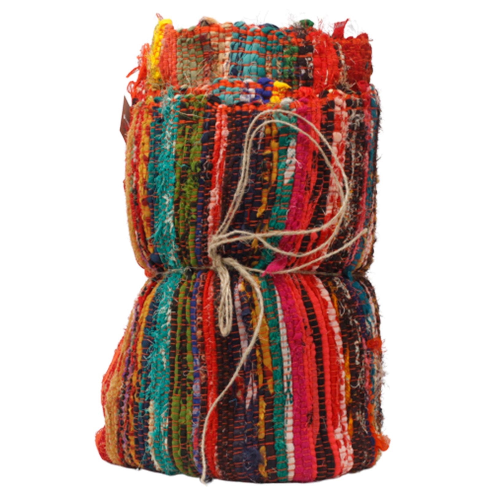 Luxury Handwoven Rag Rug – Orange (150 × 90 cm) – packaging