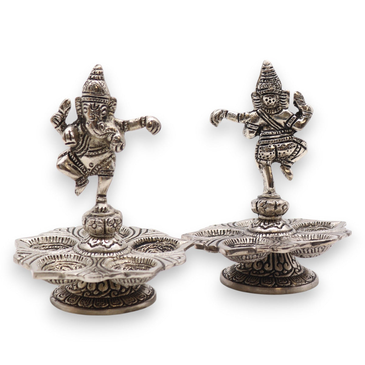 Dancing Ganesha Incense Cone Holder, Aluminium, 14 x 10cm