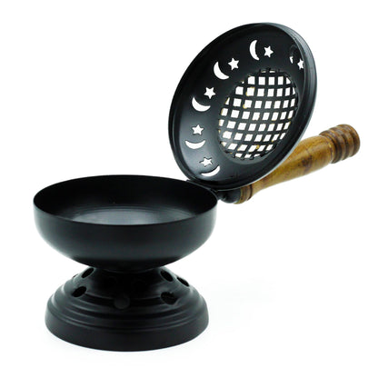 Iron Censer on Stand - Gold Detail, Large