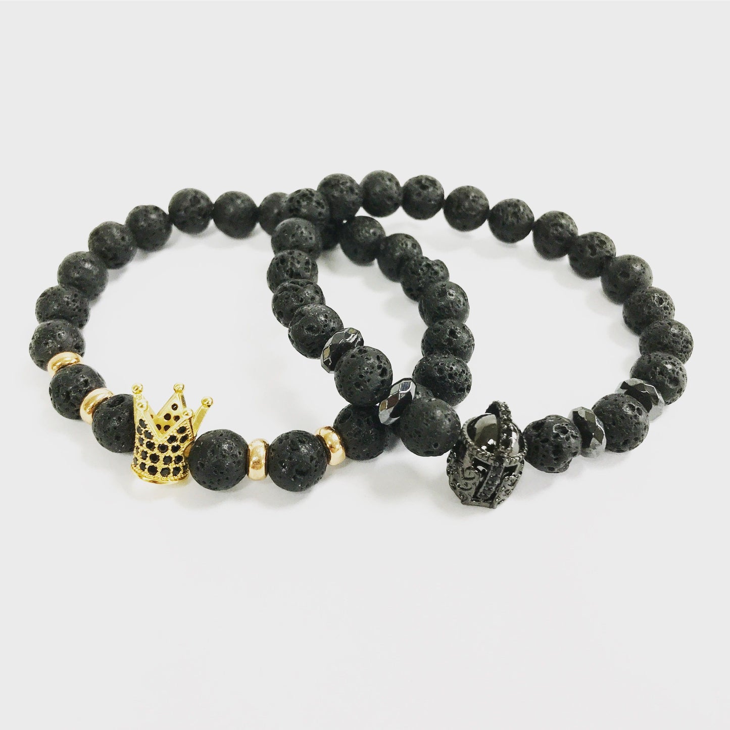 Knight's Helmet / Lava Stone - Gemstone Bracelet – packaging