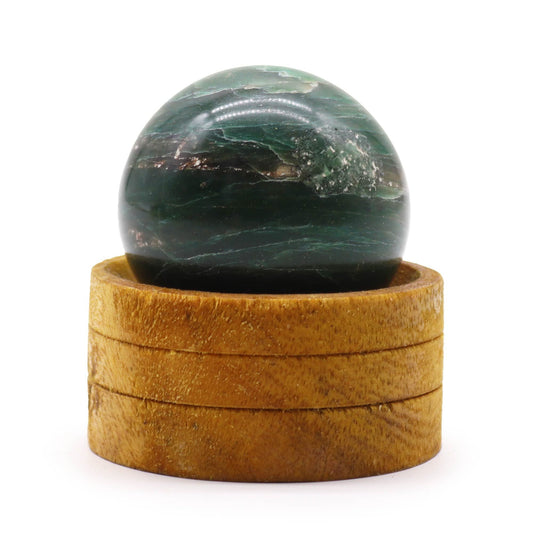 Gemstone Sphere 50mm - Indian Jade  with Stand | Auro & Co