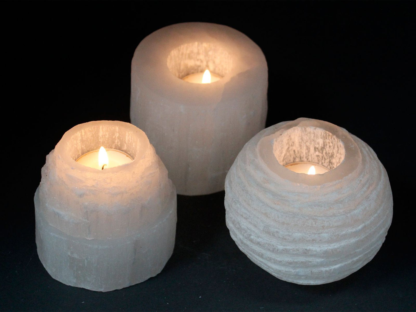 Selenite Cylinder Candle Holder - 8 cm – product image 5