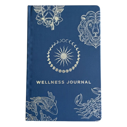 Midnight Blue Wellness Journal - 120 pages - Silver Zodiac | Auro & Co