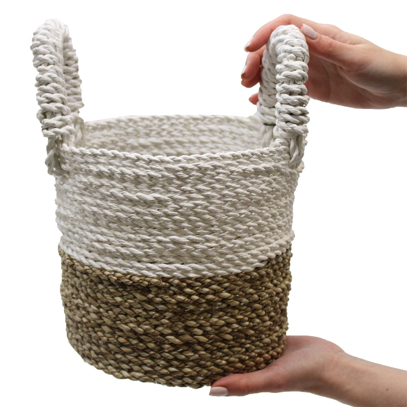 Seagrass Basket Set - Green / Natural / White – product image 8