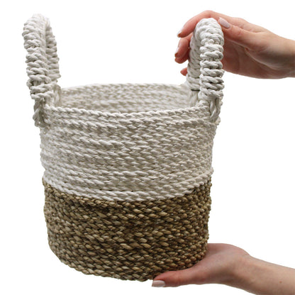 Seagrass Basket Set - Green / Natural / White – product image 8
