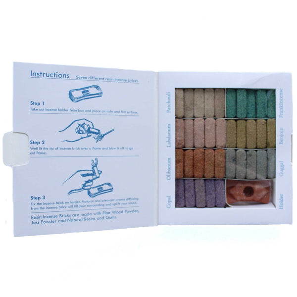 Display Set of 70 Incense Smudge Bricks and Burner - Wild West | Auro & Co