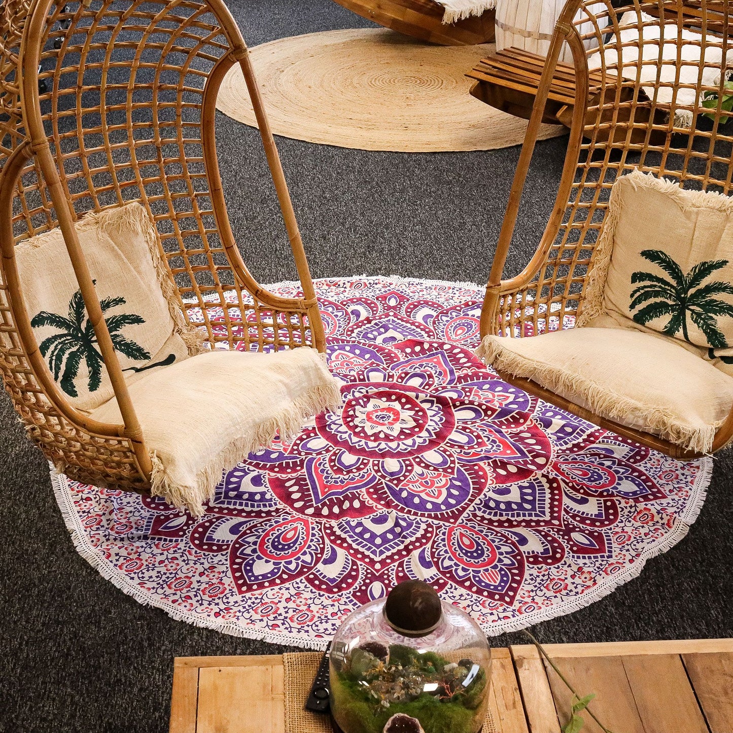 Large Mandala Roundy Art (180cm) - Pink & Purple