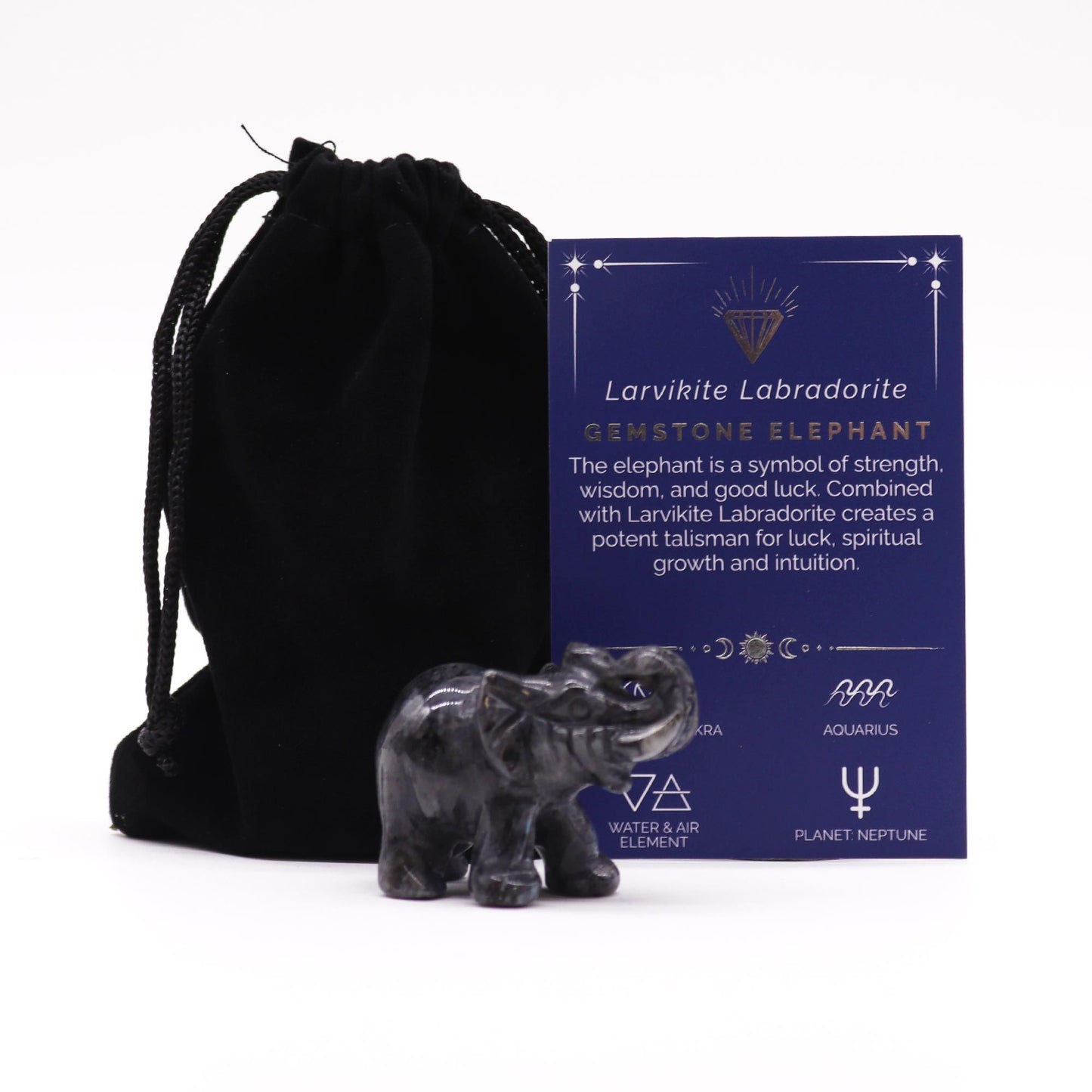 Gemstone Lucky Elephant - Larvikite Labradorite | Auro & Co