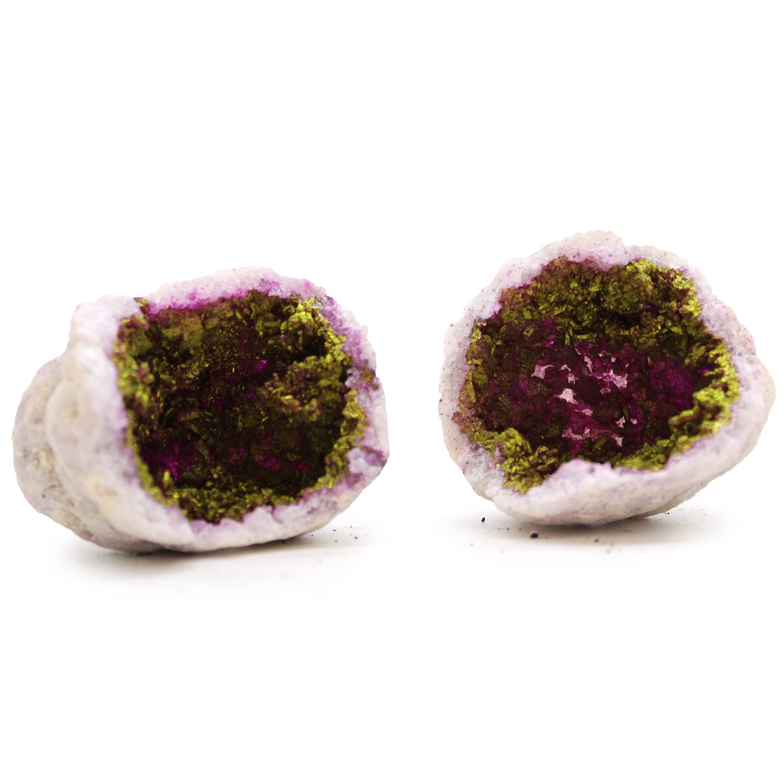 Coloured Calsite Geodes - Natural Rock - Pink & Gold | Auro & Co