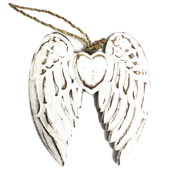 Hand Crafted Small Double Angel Wing & Heart - 15cm | Auro & Co