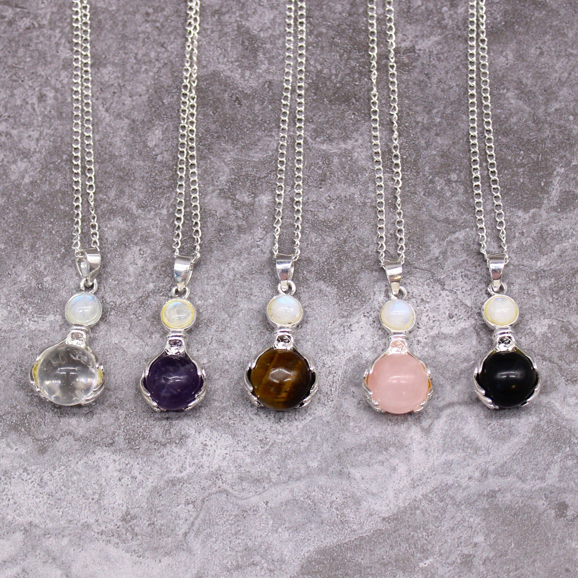 Gemstone Healing Hands Pendant - Rock Quartz – product image 6